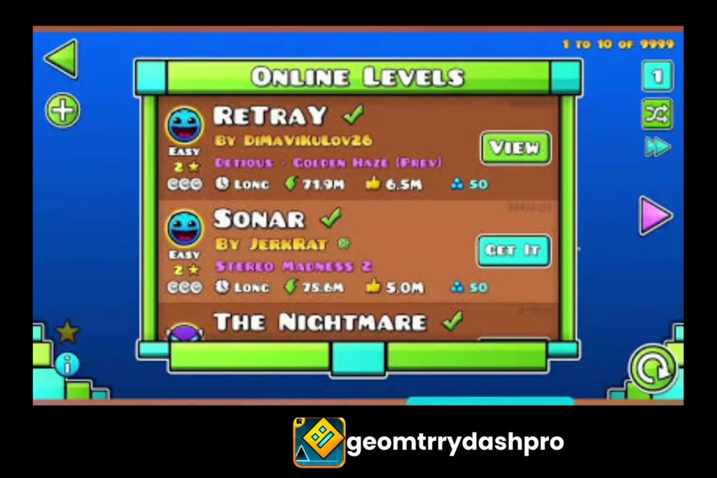 Online Levels & Community in geometry dash